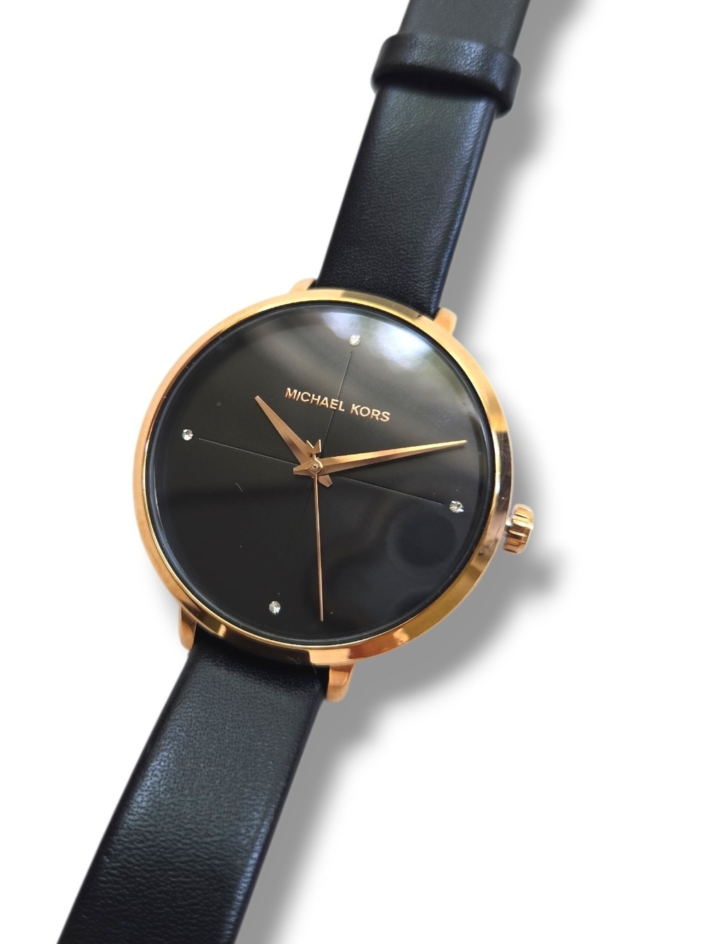 Michael Kors Black Dial Watch with Rose Gold Case